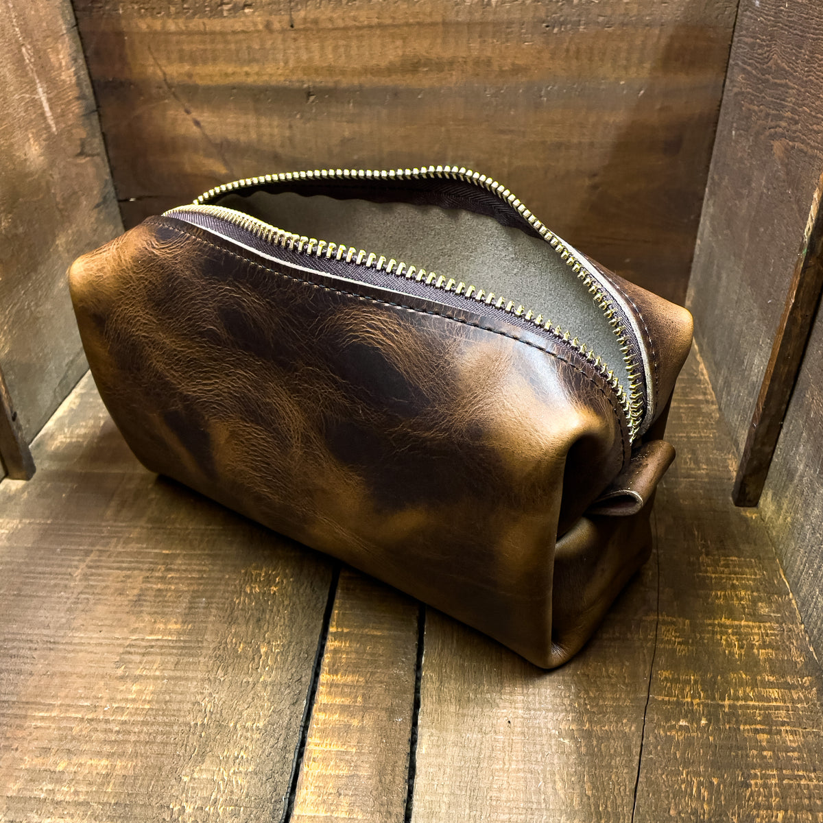 Harvest Leather Shave Bag / Dopp Kit
